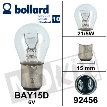 Bulb 6V 21/5W BAY15D 10 pieces