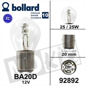 Bulb BA20D 12V 25/25W CE color (10)