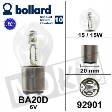 Bulb BA20D 6V 15/15W CE color (10)