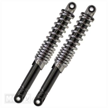 Shock absorber set 10mm thickness 300mm length black/chrome extra heavy spring Imca