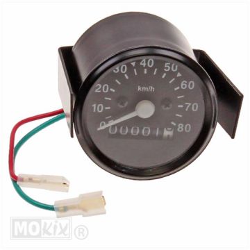 Universal odometer clock round 60mm 80km/h model VDO black Elec