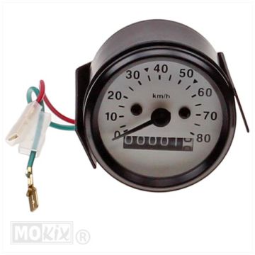 Universal odometer clock round 60mm 80 km/h model VDO white Elec