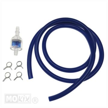 Fuel hose/filter kit diameter 5x8 PVC blue 100cm Supertec