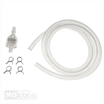 Fuel hose/filter kit diameter 5x8 PVC transparent 100cm Supertec