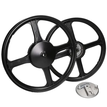 Piaggio Bravo/Ciao/Si 16x1.35 black aluminum star wheel including front brake anchor plate