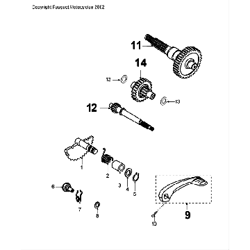 Drive Shafts Kickstarter Peugeot Speedfight 4 LC Black/Blue
