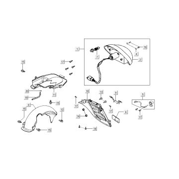 taillight hoods Kymco Sento 4-stroke blue