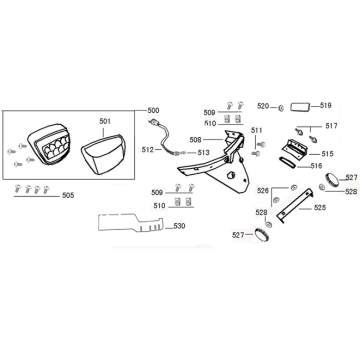 Tail lightMudguard Turbho RL 125cc black