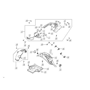 Tail light- Hood Kymco New Dink 4-stroke black metallic
