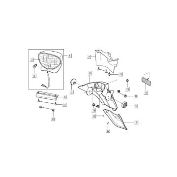 Tail light- hood Kymco People 2-stroke dark grey