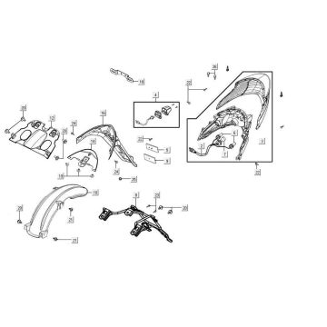 taillight AGILITY 16+ 4T 125 Matt Metallic Silver