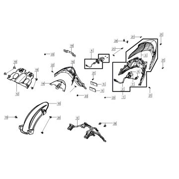 taillight AGILITY 16+ 4T 200i Matte Metallic Light Blue