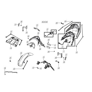 Rear light Kymco Agility 16'+ 4-stroke injection euro4 matt grey