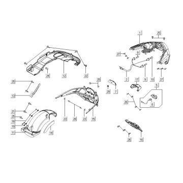 Rear Light Kymco Downtown 300i white