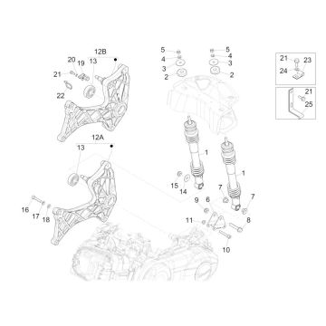 Rear shocks GTS 125 IU
