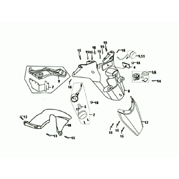 REAR FENDER - MUDFLAP Sym Orbit II Euro 4 Matt Gray