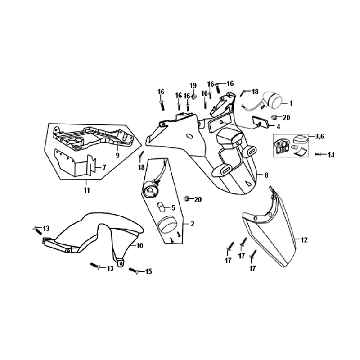 Rear Fender - Mudflap - Sym Orbit (BU289) blue