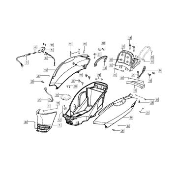 rear covers Kymco Grand Dink 2-stroke Champagne