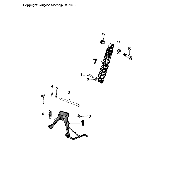 Rear Telescope Stand Peugeot Speedfight 4 LC black