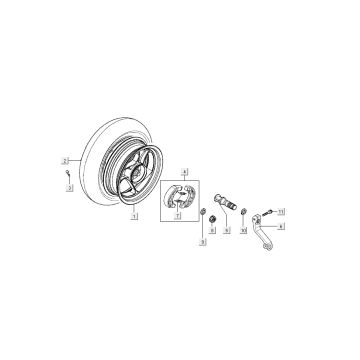 rear wheel brake Kymco Super9 AC 2-stroke nm silver - black