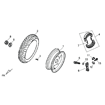 Rear wheel Sym Allo (WH871) champagne