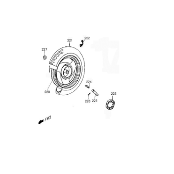 Rear wheel AGM New Flash black