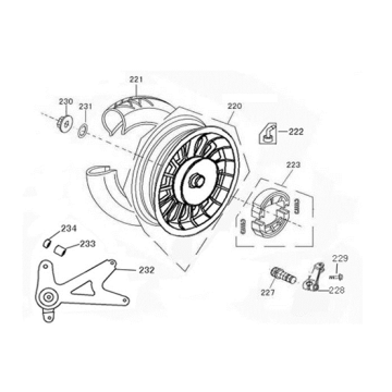 Rear wheel China Classic S bronze