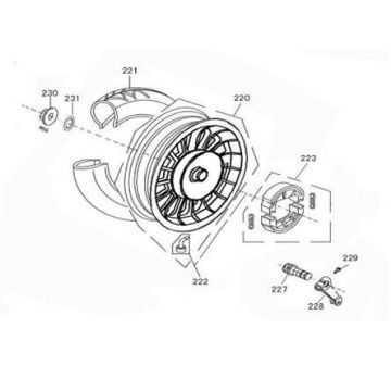 Rear wheel China Joy white