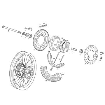 Rear wheel Derbi Senda R old model