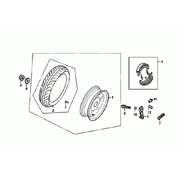 Rear Wheel Sym Orbit III Black