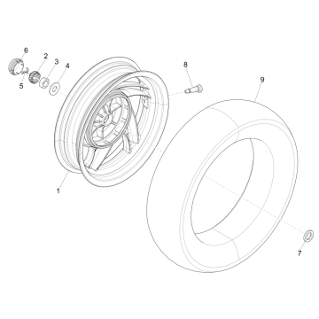 Piaggio Fly 125 4-stroke 3V IE E3 rear wheel