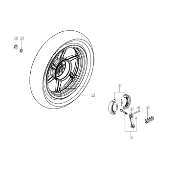 Rear wheel Kymco Super8 Street 50i E4 Matt Grey