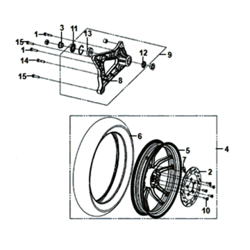 Sym Symphony ST 125I E4 rear wheel
