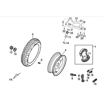 Sym XPRO 50 E5 rear wheel
