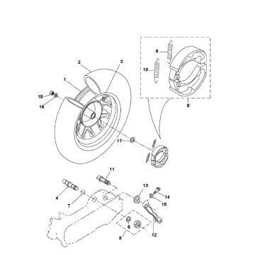 Rear wheel Yamaha Bw's 2-stroke