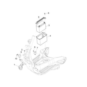 Battery horn Vespa Sprint 4-stroke 3-valve (euro4 injection kit)