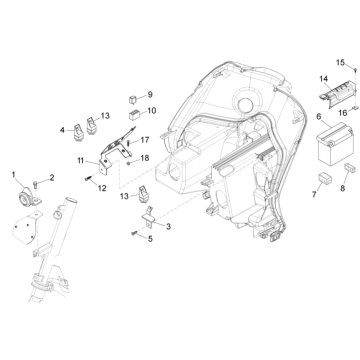 Remote switches - Piaggio Fly 125 4-stroke 3V IE E3 battery