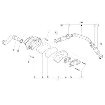 Secondary air supply housing Piaggio Zip 50 SP 2006-2013