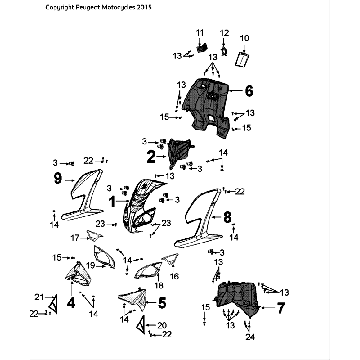 Upholstery Peugeot Speedfight 4 LC black