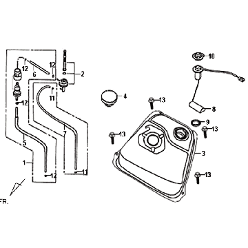 Fuel tank - Fuel float Sym Fiddle II (BK-7C) iron grey
