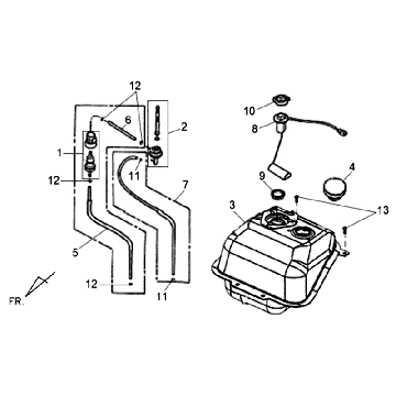 Fuel tank - Fuel float Sym Orbit (BU289) blue