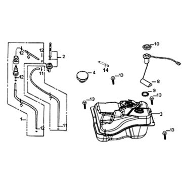Fuel tank - Fuel vlotter Sym Symphony ST euro4