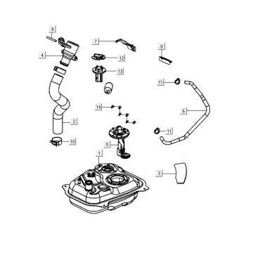 petrol tank AGILITY 16+ 4T 200i Matt Metallic Light Blue