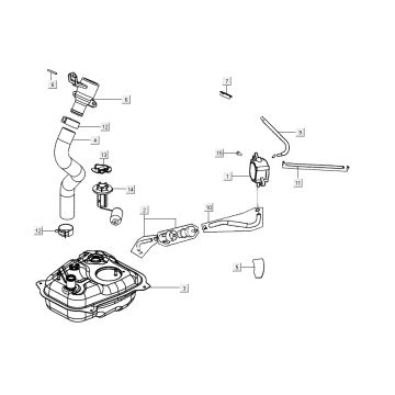 Fuel tank Kymco Agility 16'+ 4t matt metalic silver