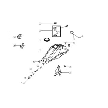 Fuel tank Kymco K-Pipe 4-stroke Gloss Black