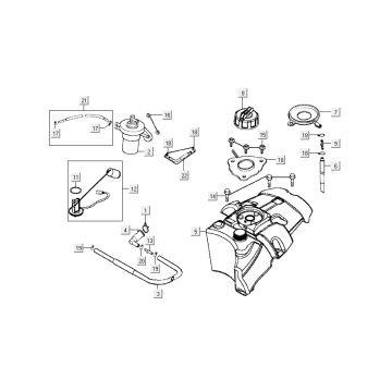 Fuel tank Kymco People 2-stroke dark grey