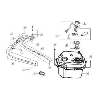 Fuel tank Kymco Vitality 4t ac anthracite