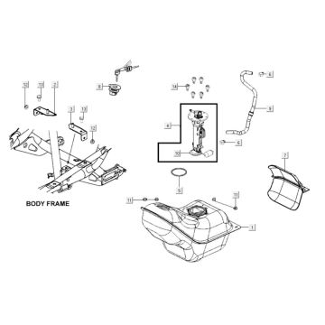 Fuel tank Kymco Xciting 400i Matt Black
