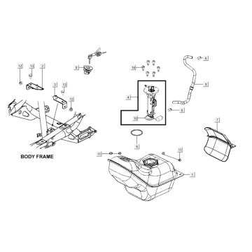 Fuel tank Kymco Xciting 400i Pearly Black