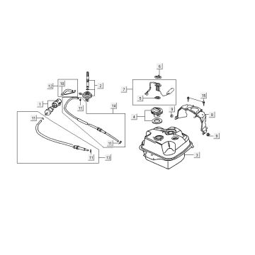 Fuel tank Kymco ZX 2t ac silver-orange